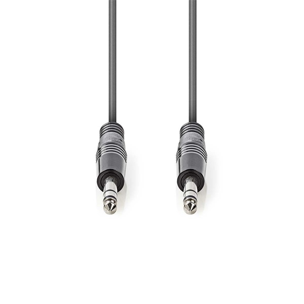 Nedis félprofi audió kábel COTH23020GY30, 2 x 6,35mm sztereó jack dugó, hossz 3m, rugalmas