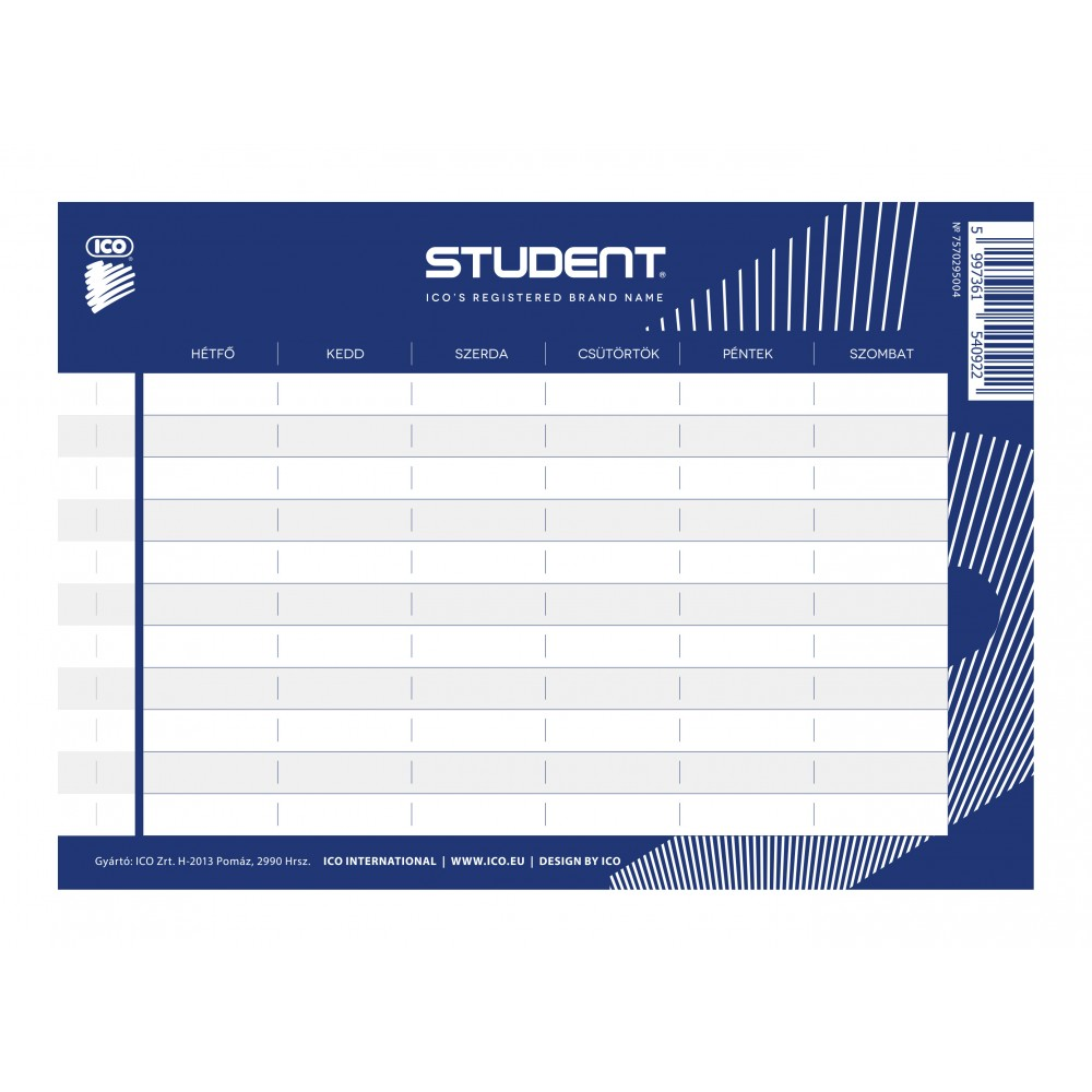ICO Student Prémium A5 órarend (7570295004)