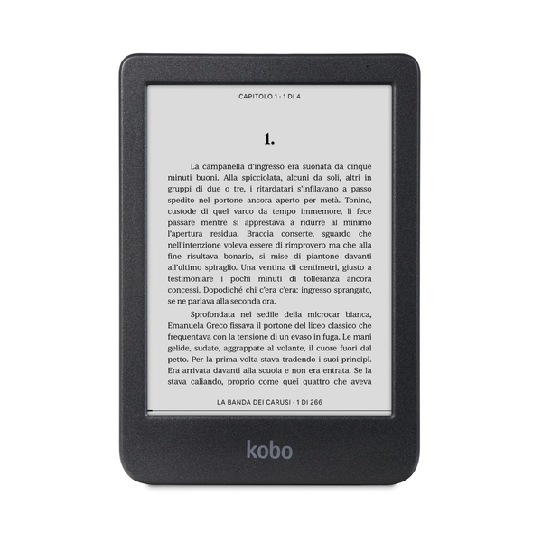 Четец на електронни книги Kobo Clara BW, E Ink Screen Carta 1300 6", Процесор 1GHz, 512MB RAM, 16GB Flash, USB Type-C, IPX8 черен