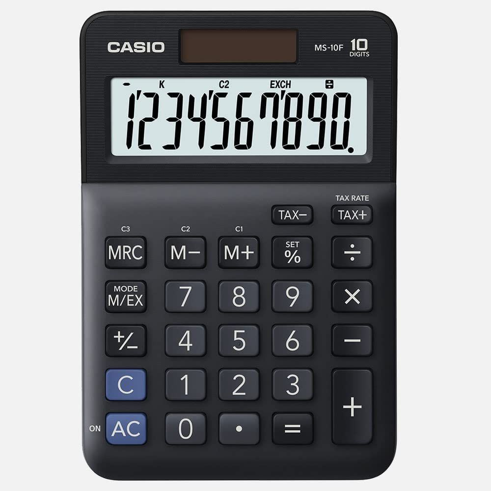 Casio MS-10F asztali számológép, fekete (MS-10F)