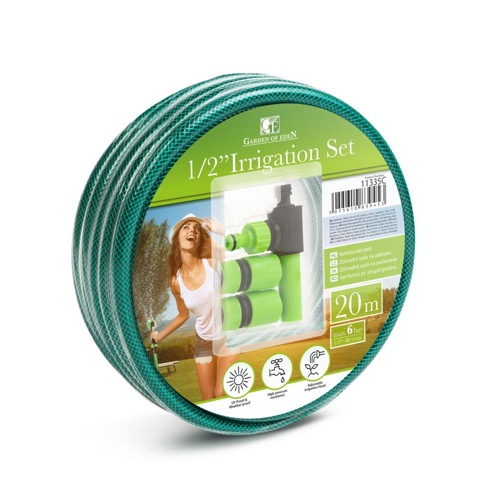 Garden of Eden kerti locsoló szett (20m slag, csatlakozók, szórófej) (11335C) (11335C)