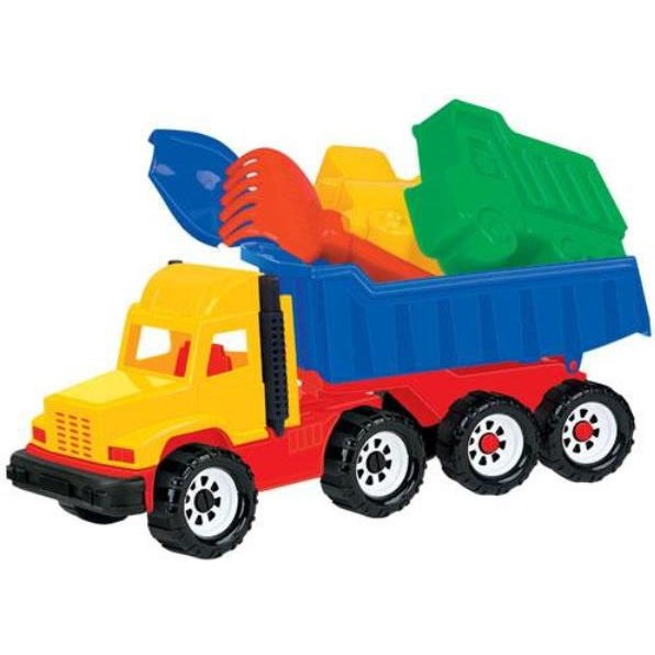  Polesie "Faworyt" wywrotka+szufelka, grabki, foremki-w siatce (4215)