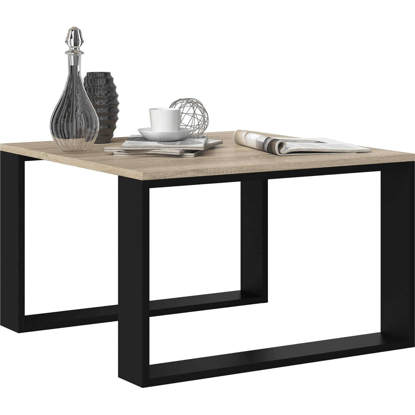 WM-Meble Chile Dohányzóasztal - Sonoma-Fekete (MODERN MINI SON CZ)