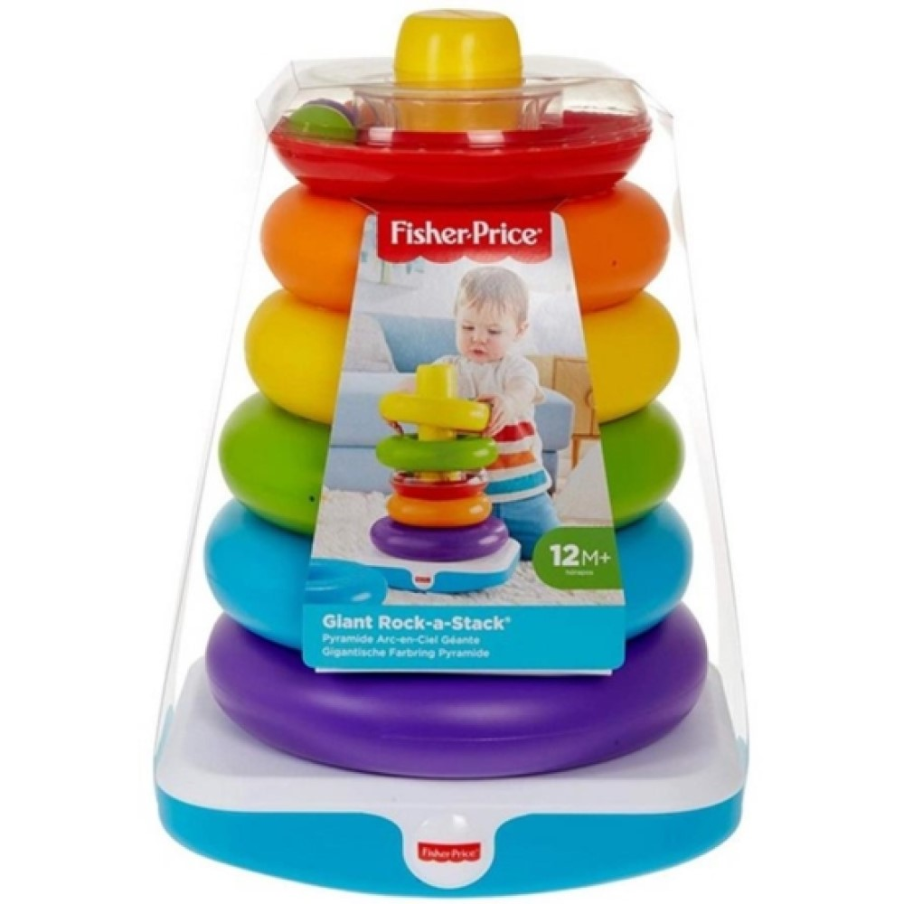 Fisher-Price fejlesztő játék óriás színes gyűrűpiramis GJW15 (MTTF-M0887961818994)