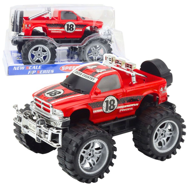 Lean Toys Hátsókerék-Hajtású Terepjáró Nagy Kerekekkel, Piros 27 cm
