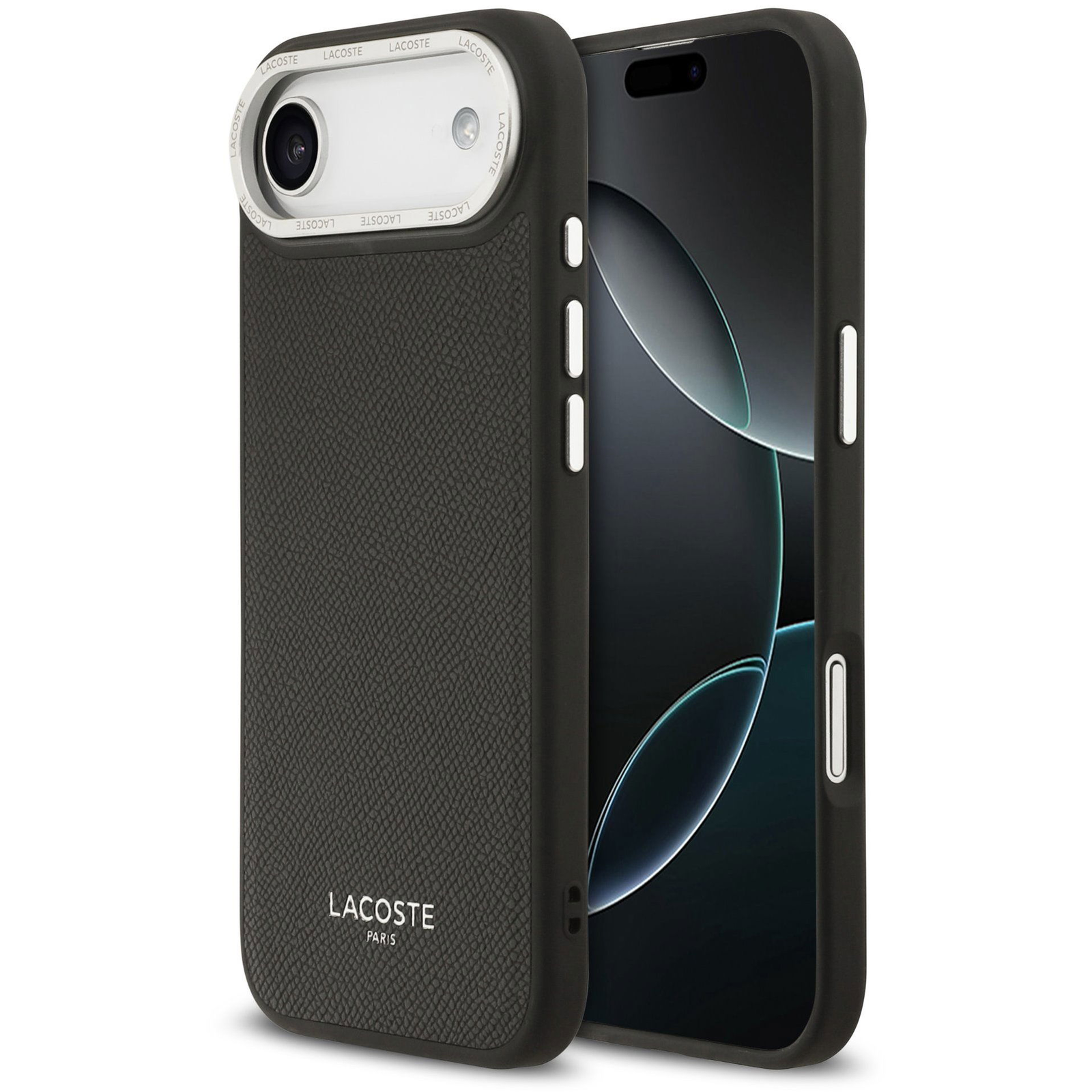 Lacoste PU Leather Champs Elysees iPhone Air fekete MagSafe tok (LCHMP17MPCESK)