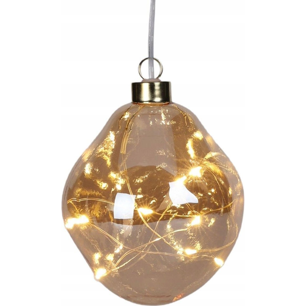 Christmas decoration BOMBKA FORMÓWKA SZKLANA KROPLA LED 10CM GOLD
