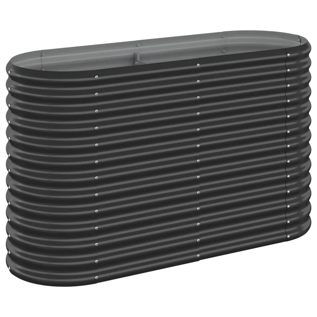 antracitszürke porszórt acél kerti magaságyás 114x40x68 cm (318891)