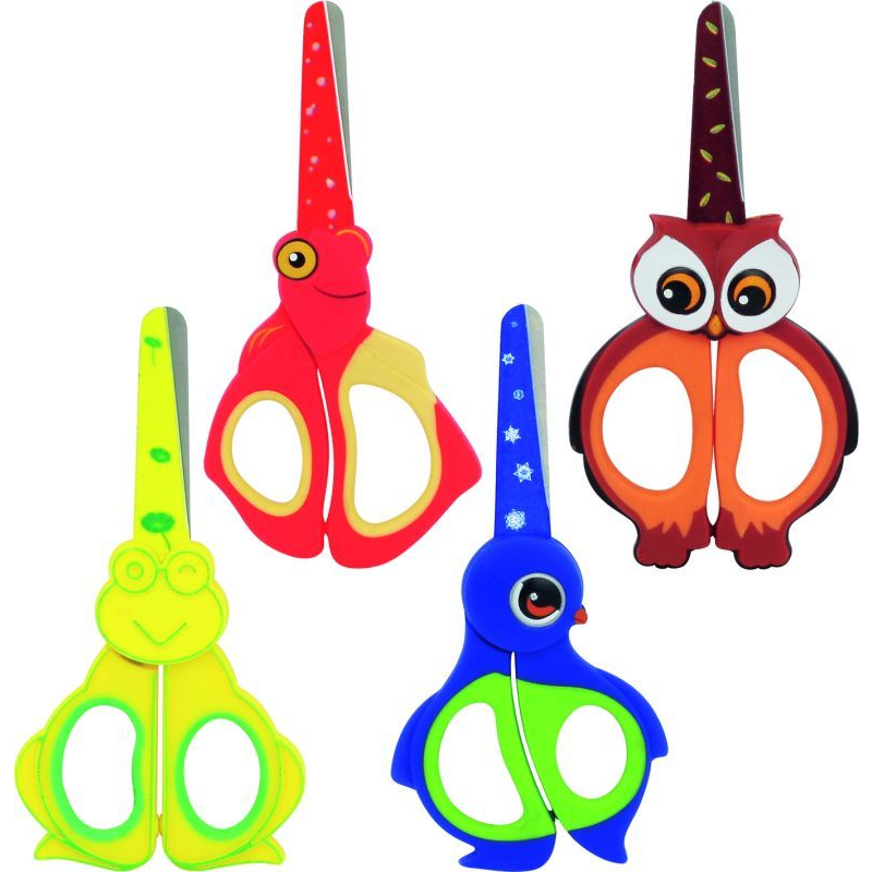 Fiorello Gr-1508 Iskolai Olló - Kerekített, Acél Él, 13 cm, Állatos (00014FIO)