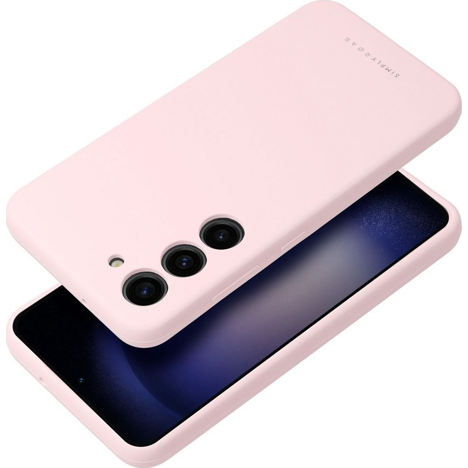 Roar Samsung Galaxy S24 5G prémium szilikon tok velúr béléssel, világos rózsaszín ( )