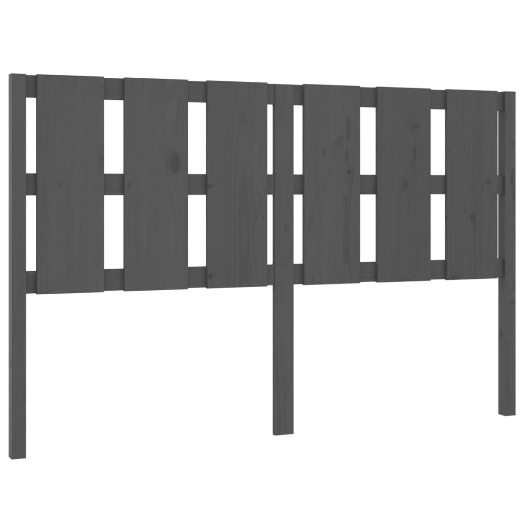 szürke tömör fenyőfa ágyfejtámla 155,5x4x100 cm (817997)