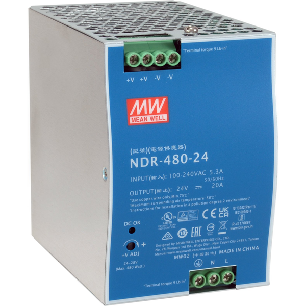LevelOne POW-2462 unități de alimentare cu curent 480 W Albastru, Argint