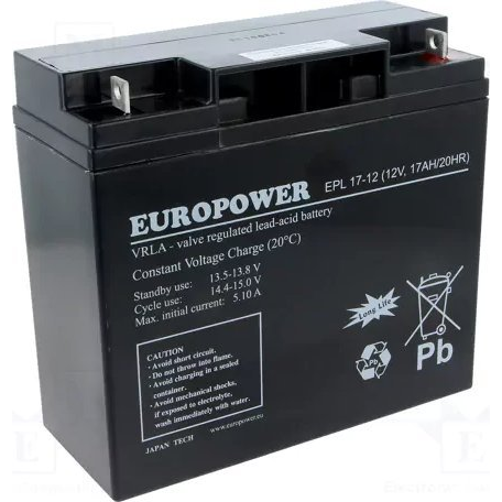 Batería Agm Europower Serie Epl 12v 17ah (15 Años De Vida Útil)