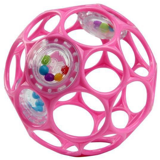 Oball RATTLE 10 cm 0m + sötét rózsaszín (8595640912780)