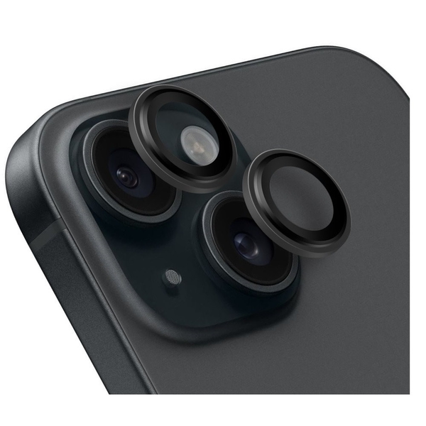 OBAL:ME Apple iPhone 15 Pro/15 Pro Max tempered glass kamera védő üvegfólia, fekete (57983125788)