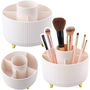 Organizer Na Pędzle Kosmetyki Obrotowy 360 5 Przegród Biały LEAN