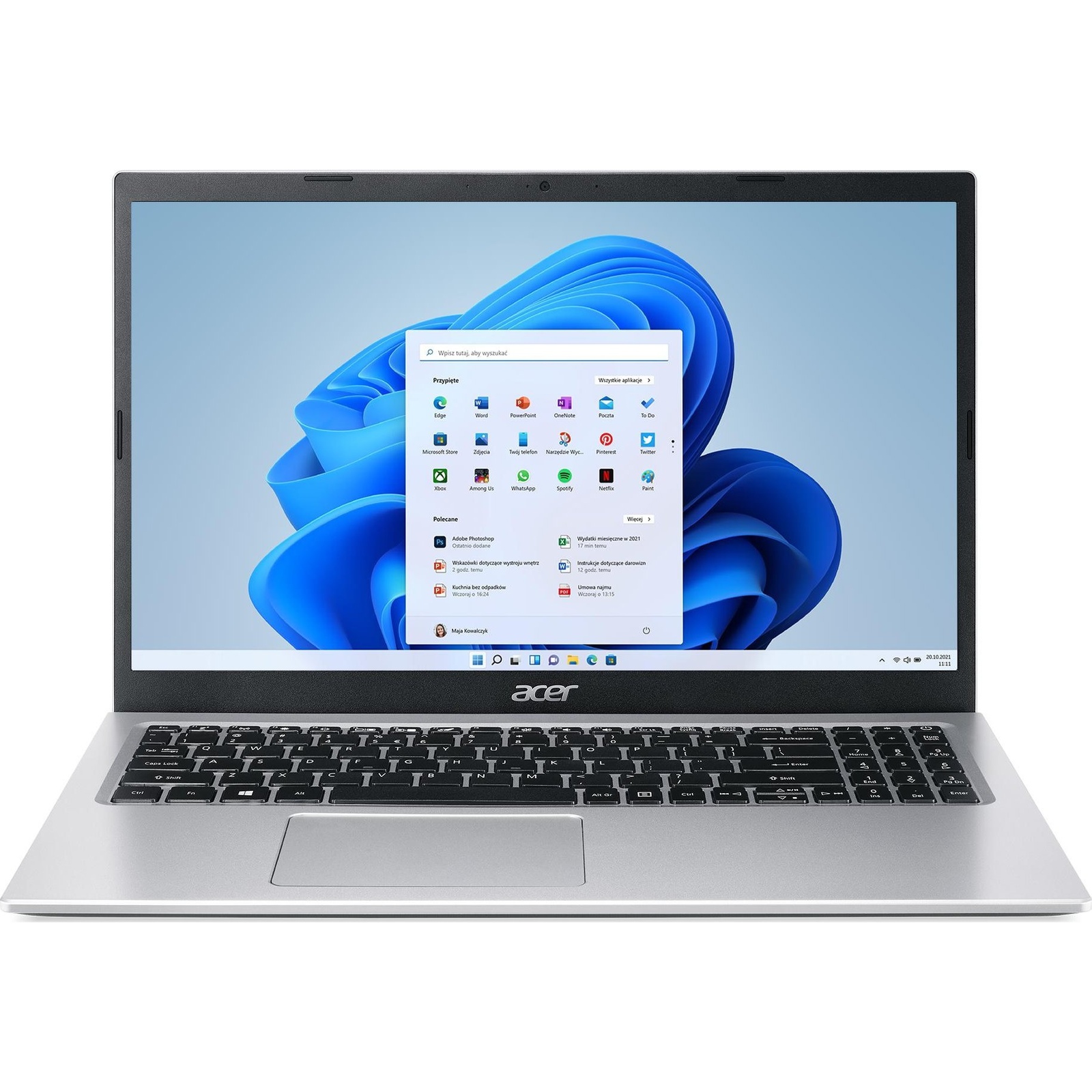 Acer Aspire 3 A315-58 Intel® Core™ i5 i5-1135G7 Laptop 39,6 cm (15.6") Full HD 8 GB DDR4-SDRAM 512 GB SSD Wi-Fi 5 (802.11ac) Windows 11 Home Ezüst (NX.ADDEP.01M)