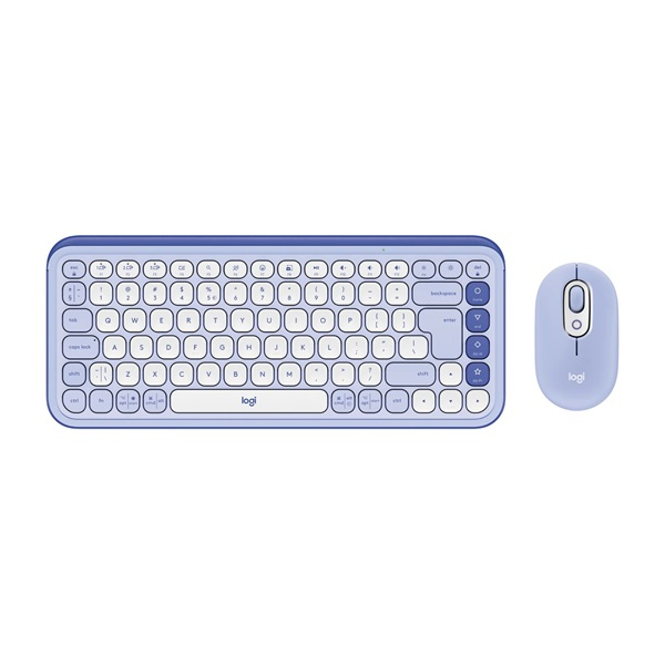 Logitech POP Icon Combo tastatur Mus inkluderet Universel Bluetooth QWERTY US International Violet, Hvid