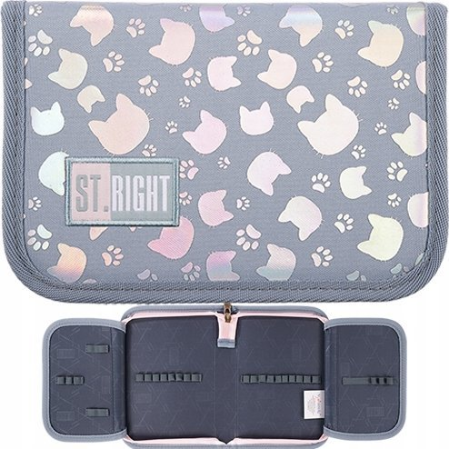 Majewski St. Right Cicás Kihajtható Tolltartó - Silver Cats (5903235664533)