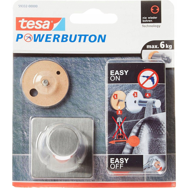 tesa Powerbutton Classic Haken Eckig 6kg