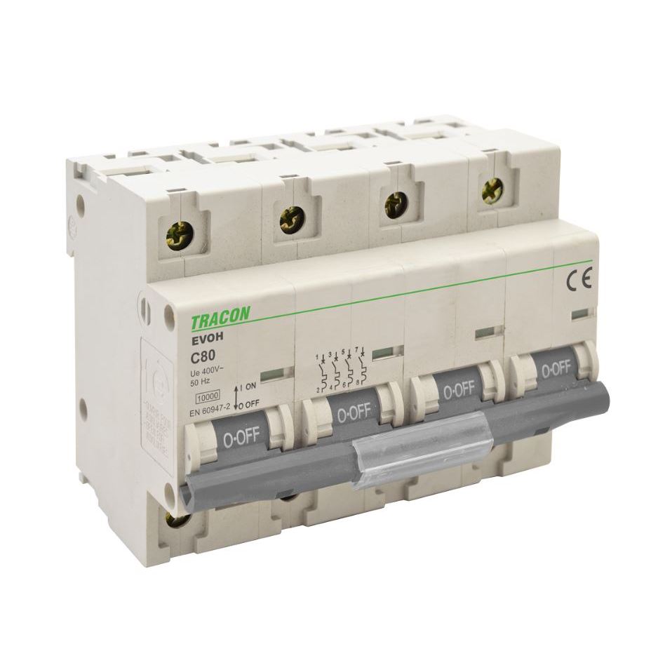 Tracon EVOH4100 100A 4P 10kA kismegszakító (EVOH4100)