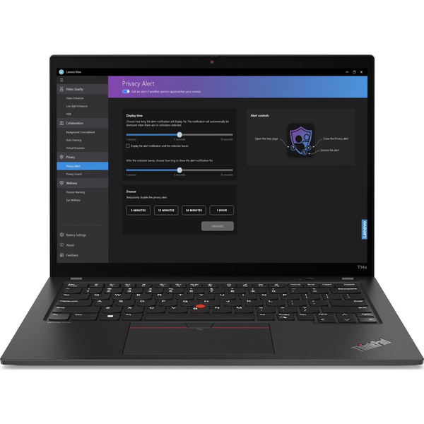 Lenovo ThinkPad T14s AMD Ryzen™ 7 PRO 7840U Laptop 35,6 cm (14") WUXGA 32 GB LPDDR5x-SDRAM 1 TB SSD Wi-Fi 6E (802.11ax) Windows 11 Pro Fekete