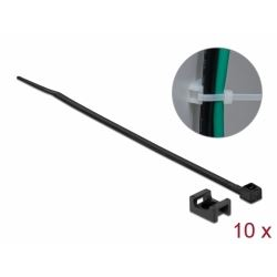Delock falhoz csavarozható kábelkötegelő fekete 10db (18884) (delock18884)
