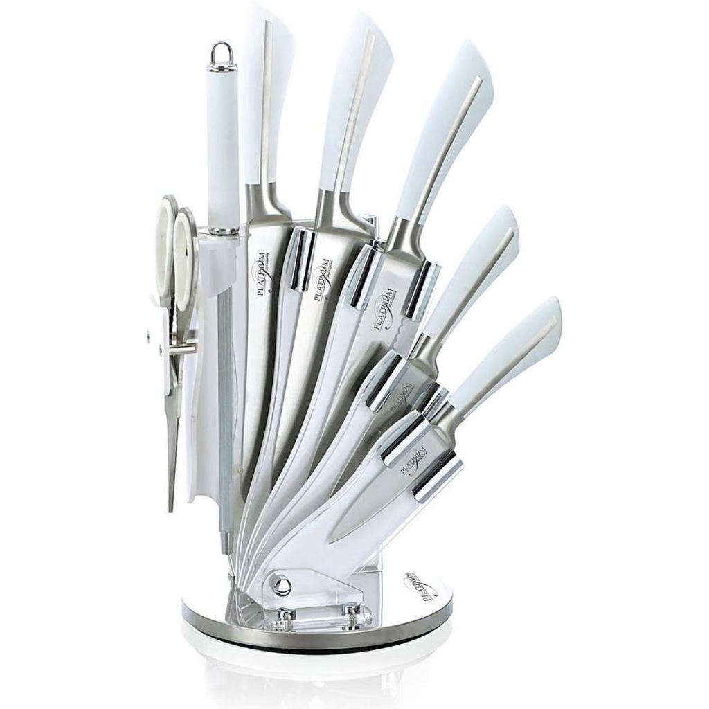 Platinum PL S10W 8 Részes Késkészlet állvánnyal - Fehér (PL-S10W)
