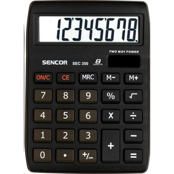 Настолен калкулатор, Sencor, 8-разряден дисплей, черен
