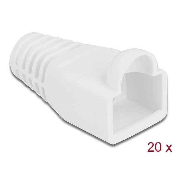 Knickschutztülle für RJ45 Stecker weiß 20 Stück