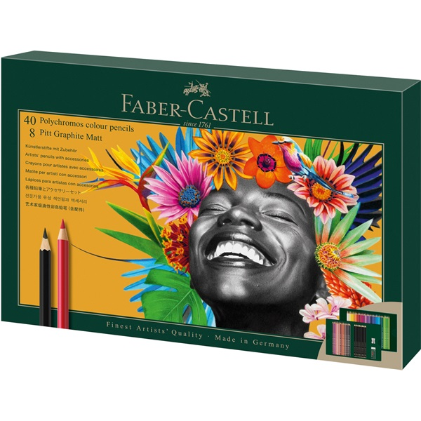Sada Pastelky Faber-Castell Polychromos + Tužky Pitt Graphite Matt 50 ks