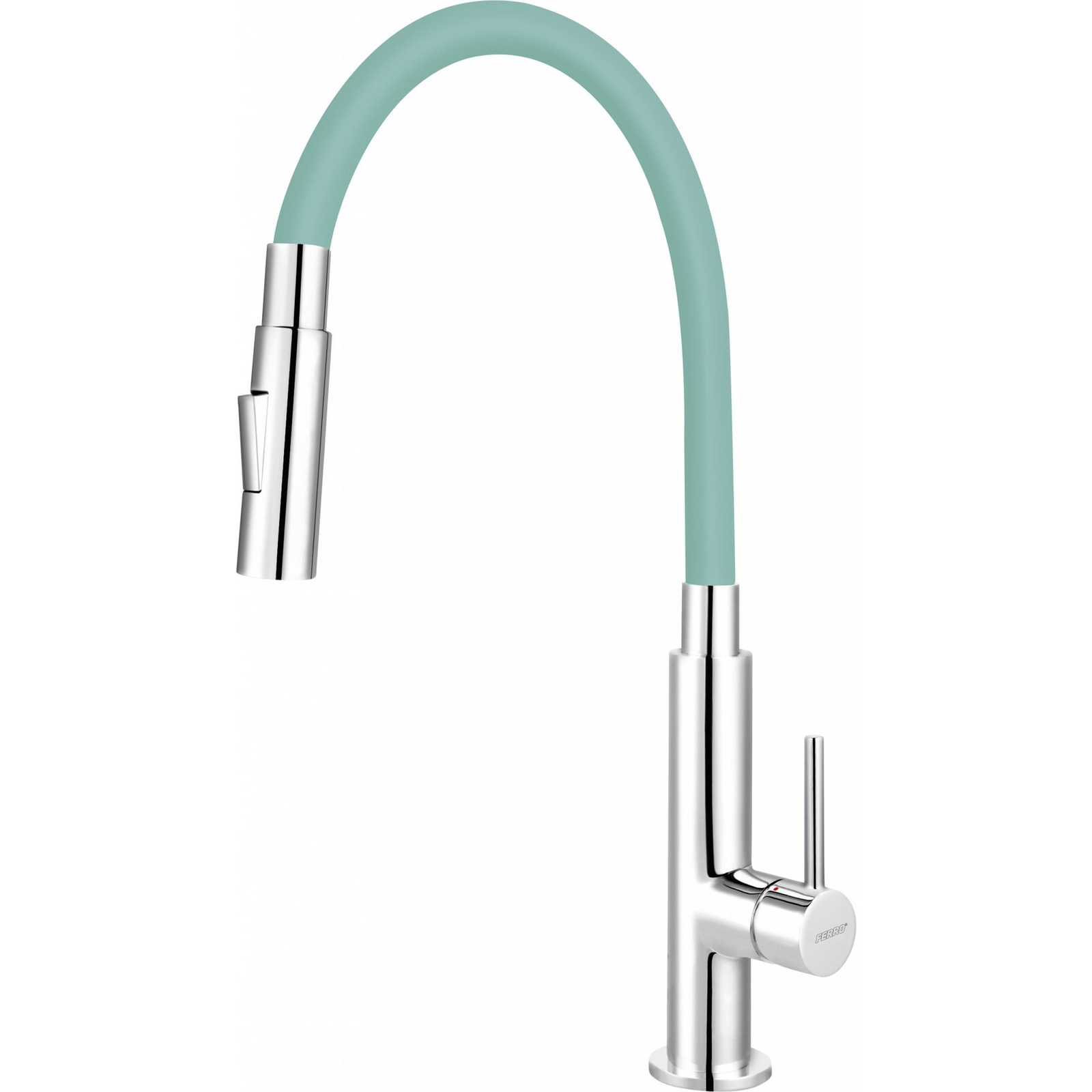 Ferro Zumba Slim BZA43M Csaptelep - Flexibilis, Zuhanyváltós Kifolyócsővel, Menta (BZA43M)