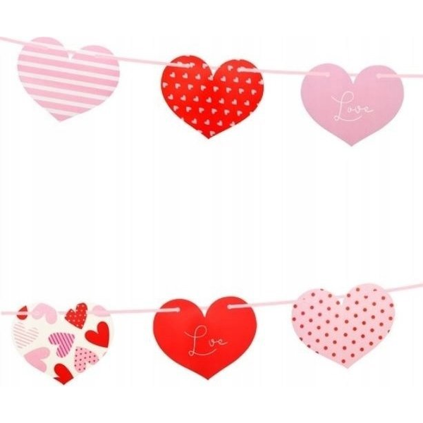 Szerelem Hearts Happy Birthday Felirat - 200 cm