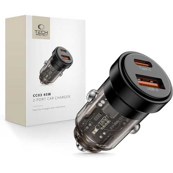 Nabíjačka do auta, USB typ C Tech-protect 2250 mA