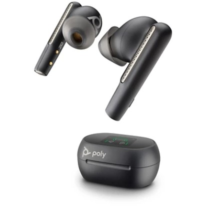 POLY VOYAGER Slúchadlá s mikrofónom Bezdrôtový Do ucha Hudba / bežné Bluetooth Nabíjací podstavec Čierna