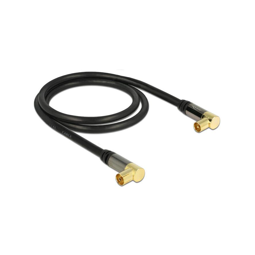 KAB Delock 88781 IEC-dugó ferde > IEC-hüvely ferde RG-6/U 1 antennakábel - 1m (88781)