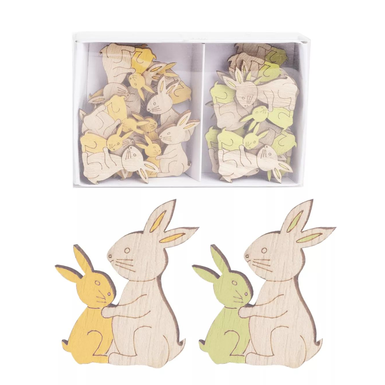 Fa dekorációs nyuszicsalád - 24 darabos (65100)