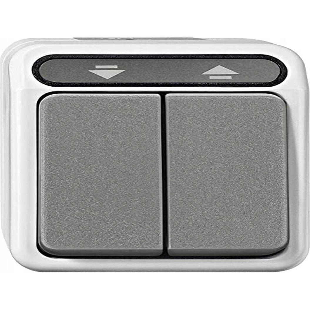 Merten 1 db Kapcsoló család nedves helyiségbe Komplett Redőny gomb AQUASTAR Élénk szürke 4075013 1 db (MEG3755-8029)