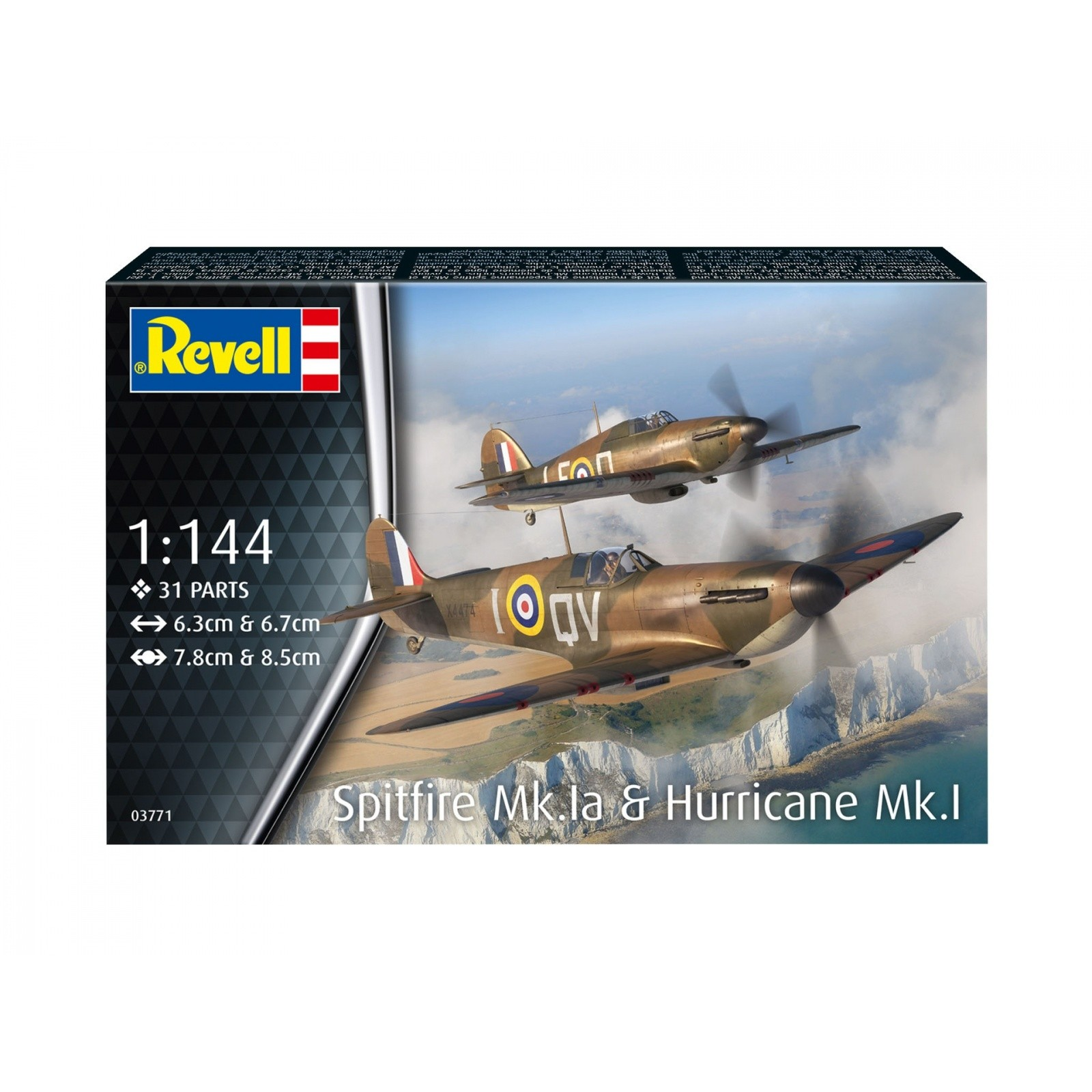 Revell 03771 Supermarine Spitfire Mk.Ia és Hawker Hurricane Mk.I repülőgép makett 1:144 (03771)
