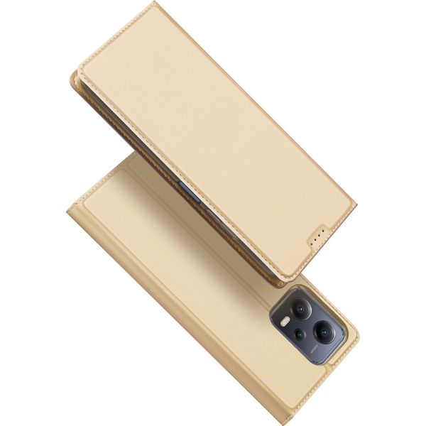 Dux Ducis Skin Pro Case For Xiaomi Redmi Note 12 Pro+ Flipes Tok Pénztárcával és Állvánnyal Arany