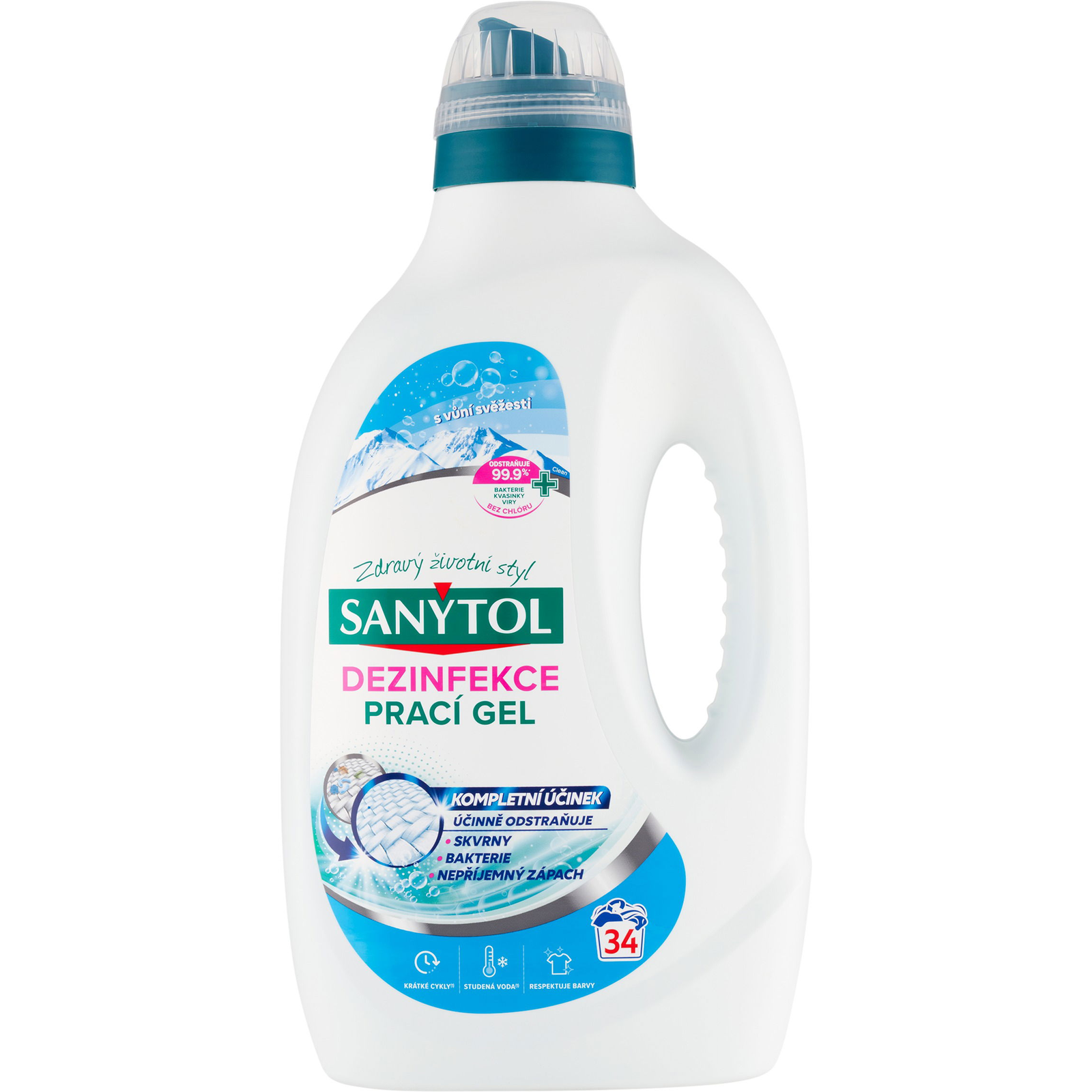 SANYTOL Fertőtlenítő mosógél friss illattal 1,7 l (34 mosás) (3045206381321)
