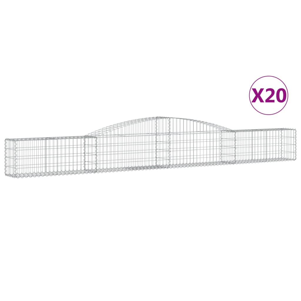 20 db íves horganyzott vas gabion kosár 400x30x40/60 cm (3146837)