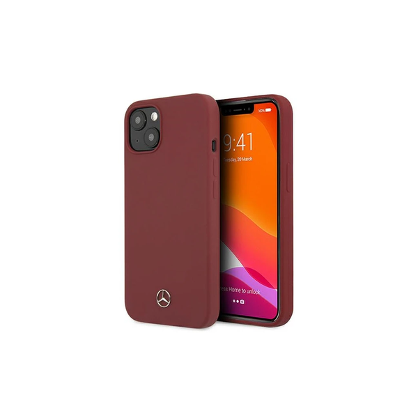 Mercedes MEHCP13MSILRE iPhone 13/14/15 6,1 hüvelykes készülékhez keménytok Silicone Line piros