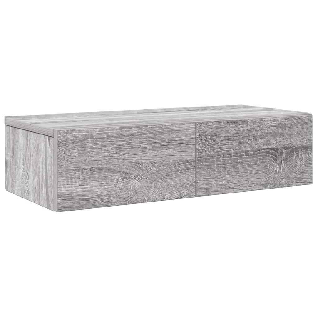 Falipolc fiókokkal szürke sonoma 60x26,5x15 cm műszaki fa (859973)