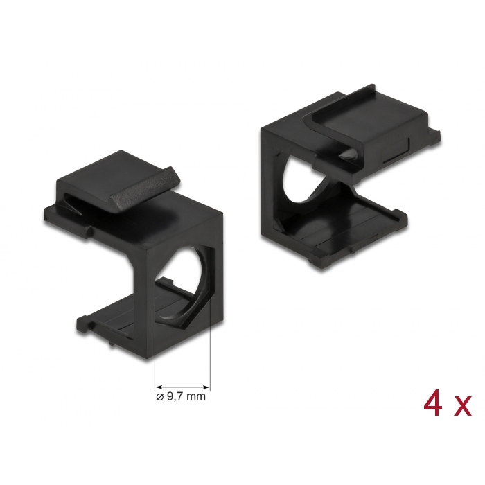 Delock Keystone borító 9,7mm (4db / csomag) - Fekete (86739)
