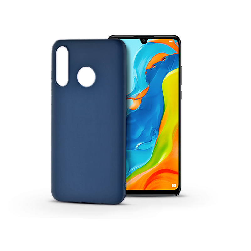 Forcell Soft Huawei P30 Lite Szilikon Hátlap Tok - Sötétkék (PT-5004)