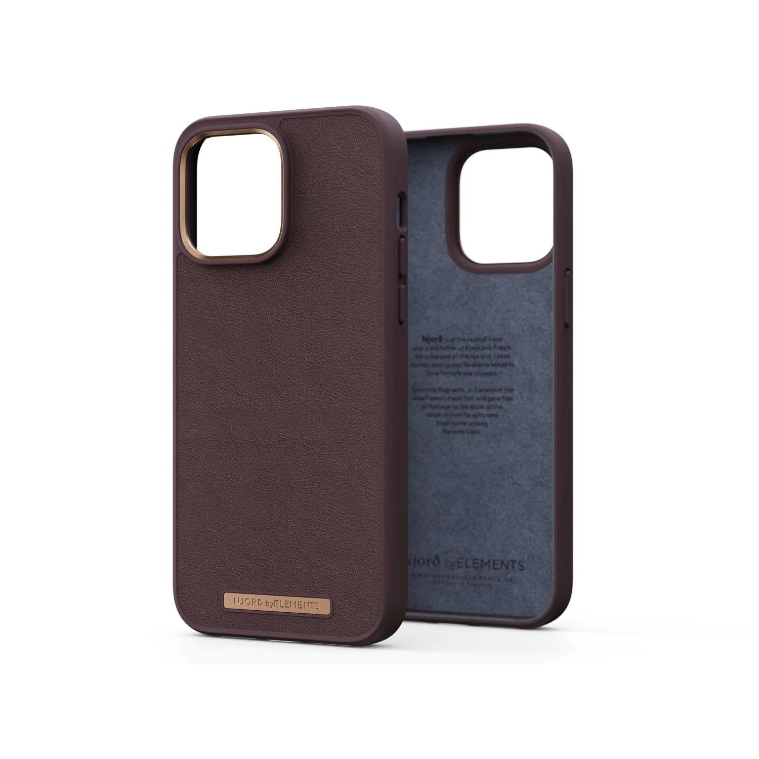 Njord Genuine Apple iPhone 14 Pro Max Bőr Tok - Sötétbarna (NA44GL05)