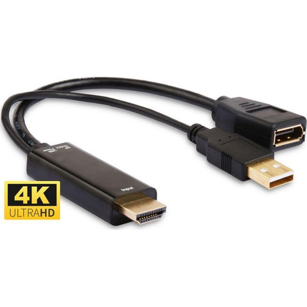 Adapter AV MicroConnect HDMI - DisplayPort + USB-A czarny (HDMDPP1)