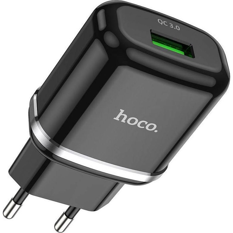 HOCO N3 USB Type-A Hálózati töltő - Fekete (18W) (6931474729347)