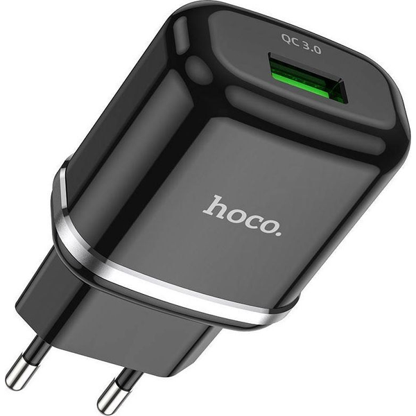 Мрежово зарядно устройство Hoco N3 Vigour 1xUSB 18W QC 3.0, Black